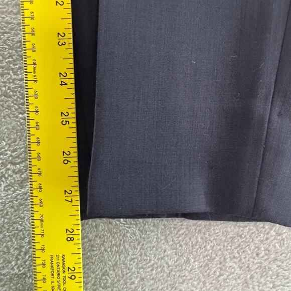 Lafayette148 Pants Women 8 Navy Blue Wool High Rise Tapered Leg Pleated Pockets - Picture 11 of 16